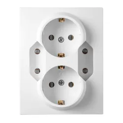 Контакт Atra интериорен четворен скрит монтаж, 2x16 + 2x10 A A, 20 IP, бял, Care