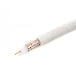 Кабел комуникационен коаксиален PК, бял, 75 ohm/m Кабел комуникационен коаксиален PК, бял, 75 ohm/m