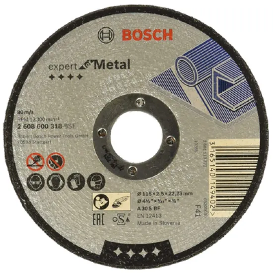 Диск Bosch карбофлексен за рязане на метал 115х22.23х2.5 мм, A30 S BF, Expert for Metal