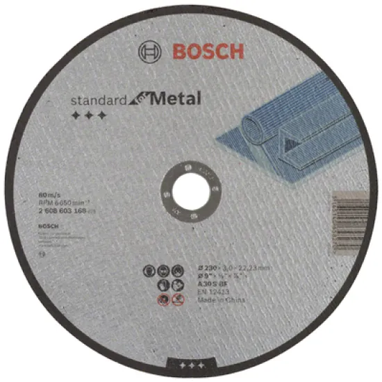 Диск Bosch карбофлексен за рязане на метал 230х22.23х3 мм, Standard for Metal