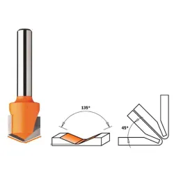 Фрезер CMT за дърво канален V-профил ф 18х3.3/60 мм, ф 8 мм, 135 °