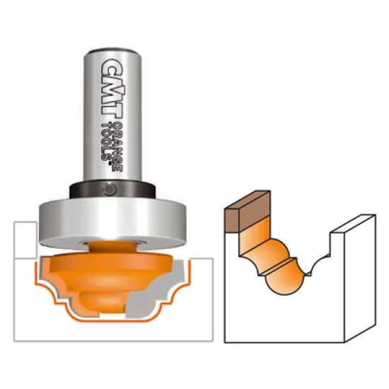 Фрезер CMT за дърво профилен декоративен ф 19х13/51.1 мм, ф 8 мм, R 4 мм, 7/8/948