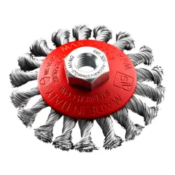 Четка SIT за ъглошлайф  конусовидна, от стоманена усукана тел, ф 120х22 мм, CZ120 Четка SIT за ъглошлайф  конусовидна, от стоманена усукана тел, ф 120х22 мм, CZ120