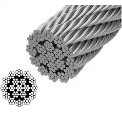 Въже QD Rigging China стоманено поцинковано ф 5 мм, 19x7, DIN 3069