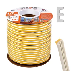 Лента Magus уплътнителна за дограма, E-образна гумена, 150 м, бяла Лента Magus уплътнителна за дограма, E-образна гумена, 150 м, бяла