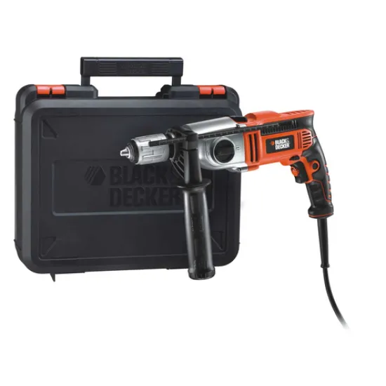 Бормашина Black & Decker ударна с плавно регулиране 910 W, 62 Nm, 1.5-13 мм, KR911K