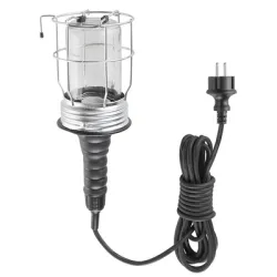 Лампа Fervi подвижна с предпазна решетка с кабел 60 W, 5 м, 230 V, E27, черна, 0429 Лампа Fervi подвижна с предпазна решетка с кабел 60 W, 5 м, 230 V, E27, черна, 0429