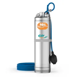 Помпа City Pumps потопяема многостъпална за дълбоки водоеми с чиста вода с поплавък 1.2-7.2 м3/ч, 65-20 м, 1 1/4 , NH B 15M