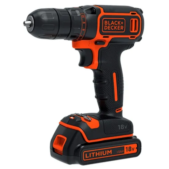 Винтоверт Black & Decker акумулаторен  18 V, 1.5 Ah, 30 Nm, 1-10 мм, BDCDC18B