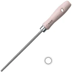 Рашпила Ajax за дърво кръгла с дървена дръжка 300 мм, Cut2 полуфина, 10 зъба на см, PRK 300/2 Рашпила Ajax за дърво кръгла с дървена дръжка 300 мм, Cut2 полуфина, 10 зъба на см, PRK 300/2