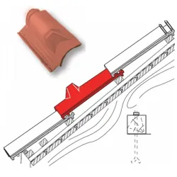 Керемида снегозадържаща керамична  440х270 мм, червена