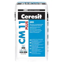 Лепило Henkel циментово за плочки за вътрешно приложение 25 кг, сиво, Ceresit CM 11 Plus Gres Лепило Henkel циментово за плочки за вътрешно приложение 25 кг, сиво, Ceresit CM 11 Plus Gres