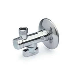 Кран APM сферичен метален ъглов с филтър 1/2 х 3/8, резба М <> резба М