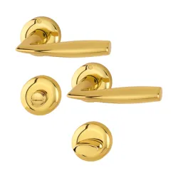 Дръжка Hoppe за сервизна брава с розетка полиран месинг, 39-43 мм, Vitoria Дръжка Hoppe за сервизна брава с розетка полиран месинг, 39-43 мм, Vitoria