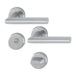 Дръжка Hoppe за сервизна брава с розетка сребро, 39-46 мм, Utrecht Дръжка Hoppe за сервизна брава с розетка сребро, 39-46 мм, Utrecht