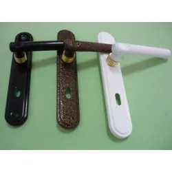 Дръжка Metal реверсивна за обикновена брава с цял шилд 240х40 мм, 90 мм, бяла, Simona