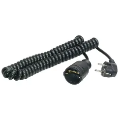 Удължител as - Schwabe кабелен с PVC изолация 1 гнездо, 2.5 м, 3x1.5 мм2, ШВПС-В / H05VV-F, черен