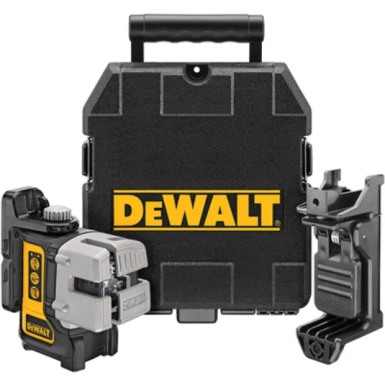 Нивелир DeWALT лазерен линеен с 3 лъча 15 м, 0.3 мм/м, DW089K