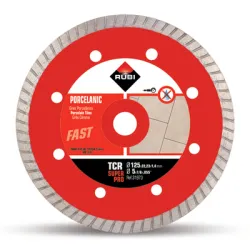 Диск Rubi диамантен за сухо рязане на порцелан 125x22.23x1.4 мм, 7 мм, Turbo TCR-125 SuperPro Диск Rubi диамантен за сухо рязане на порцелан 125x22.23x1.4 мм, 7 мм, Turbo TCR-125 SuperPro