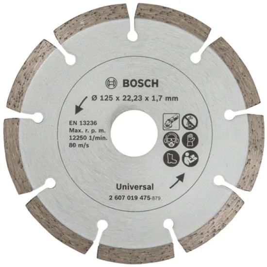 Диск Bosch диамантен за сухо рязане универсален 125x22.23x2 мм, 7 мм, Universal