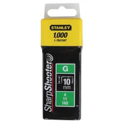 Скоби Stanley за такери 10.6х1.25x10 мм, 1000 бр., G11 Скоби Stanley за такери 10.6х1.25x10 мм, 1000 бр., G11