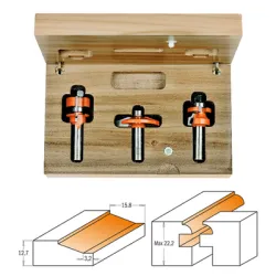 Фрезер CMT за дърво профилен комплект ф 8 мм, 3 бр., 800.524-900.024