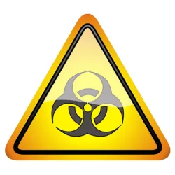 Знак Totem лепенка предупредителен Внимание! Биологичен отпадък 145х145 мм Знак Totem лепенка предупредителен Внимание! Биологичен отпадък 145х145 мм