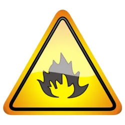 Знак Totem лепенка предупредителен Внимание! Лесно запалими материали 145х145 мм Знак Totem лепенка предупредителен Внимание! Лесно запалими материали 145х145 мм