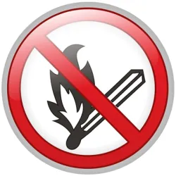 Знак Totem лепенка забранителен Забранено е пушенето и паленето на открит огън ф 150 мм Знак Totem лепенка забранителен Забранено е пушенето и паленето на открит огън ф 150 мм