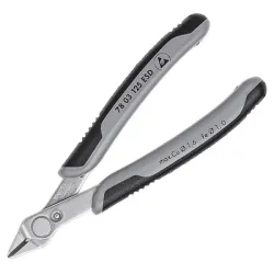 Клещи Knipex резачки за електроника странични, с изолация 125 мм, 0.2-1.6 мм, Super Knips ESD