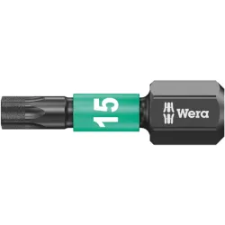 Накрайник бит Wera TX Torx торсионен, ударен, с покритие TX 15, 1/4'', 25 мм, 867/1 IMP DC Impaktor