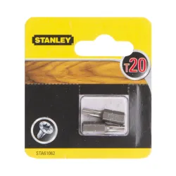Накрайник бит Stanley TX Torx 2 бр., TX 20, 1/4, 25 мм, STA61062 Накрайник бит Stanley TX Torx 2 бр., TX 20, 1/4, 25 мм, STA61062