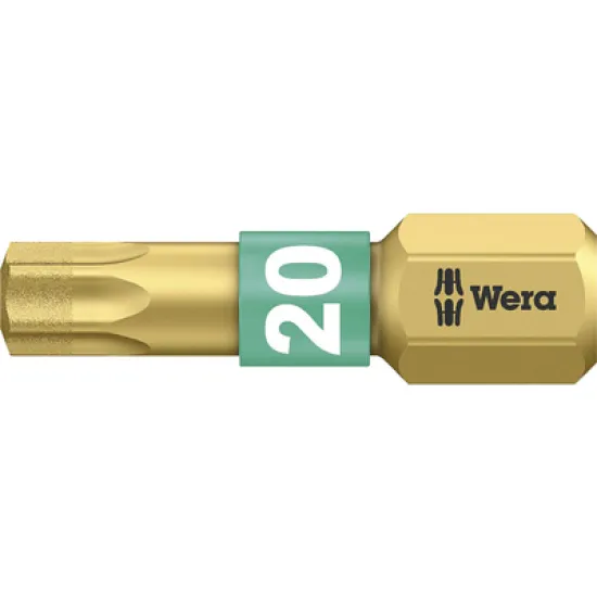 Накрайник бит Wera TX Torx торсионен, с покритие TX 20, 1/4'', 25 мм, 867/1 BDC