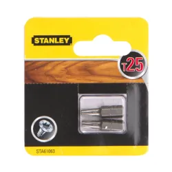 Накрайник бит Stanley TX Torx 2 бр., TX 25, 1/4, 25 мм, STA61063 Накрайник бит Stanley TX Torx 2 бр., TX 25, 1/4, 25 мм, STA61063