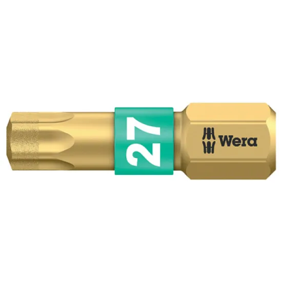 Накрайник бит Wera TX Torx торсионен, с покритие TX 27, 1/4'', 25 мм, 867/1 BDC