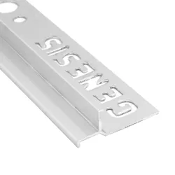 Лайстна Genesis за плочки алуминиева външен/вътрешен ъгъл W- образна 10 мм, 2.5 м, светло сребро, EIK