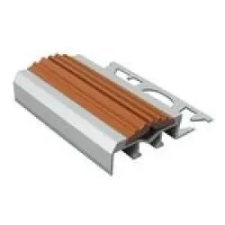 Лайстна Baglinox за под алуминиева преходна 2.44 м, 42х19 мм, сребро