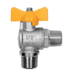 Кран Itap SpA сферичен за газ ъглов 1/2, 5 bar, резба М <> резба М, London