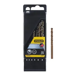 Свредло Stanley за метал 2-8 мм, HSS-Co, 6 бр., STA56002 Свредло Stanley за метал 2-8 мм, HSS-Co, 6 бр., STA56002