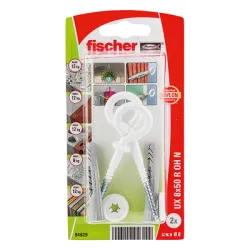 Дюбел Fischer пластмасов многоцелеви комплект със затворена кука, в блистер ф 8х50 мм, 2 бр., UX R OH N K NV