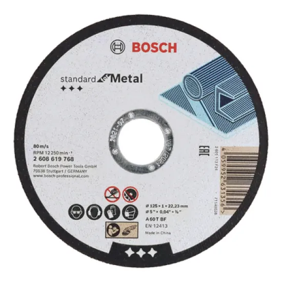 Диск карбофлексен за рязане Bosch на метал   125 мм, 22.23 мм, 1 мм Standard for Metal