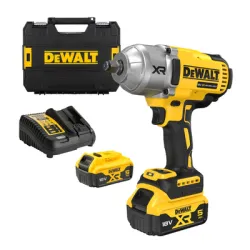Гайковерт акумулаторен DeWALT с безчетков двигател с 2 батерии и зарядно, 18 V, 5 Ah, 1355 Nm, квадрат, 1/2 DCF900P2T Гайковерт акумулаторен DeWALT с безчетков двигател с 2 батерии и зарядно, 18 V, 5 Ah, 1355 Nm, квадрат, 1/2 DCF900P2T