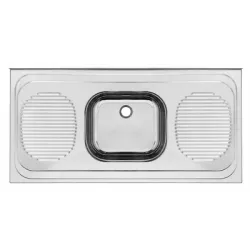 Мивка Chrom иноксова с борд с 1 корито и 2 отцедника ф 52 мм, 1200x600x160 мм