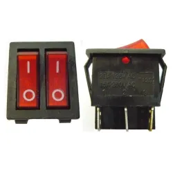 Ключ Vemark за електроуреди клавишен с 2 позиции и 3 извода скрит монтаж, 20 A, червен/черен Ключ Vemark за електроуреди клавишен с 2 позиции и 3 извода скрит монтаж, 20 A, червен/черен