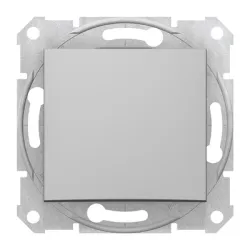 Ключ Schneider Electric електрически стълбищен с механизъм и монтажна рамка скрит монтаж, 10 A, алуминий, Sedna Ключ Schneider Electric електрически стълбищен с механизъм и монтажна рамка скрит монтаж, 10 A, алуминий, Sedna