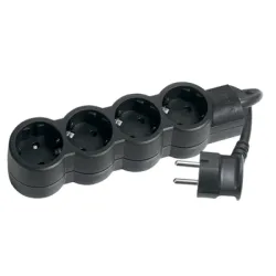 Разклонител Legrand електрически 4 контакта, 3 м, черен Разклонител Legrand електрически 4 контакта, 3 м, черен