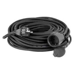 Удължител as - Schwabe кабелен гумиран 1 гнездо, 25 м, черен, 3х2.5 мм2 Удължител as - Schwabe кабелен гумиран 1 гнездо, 25 м, черен, 3х2.5 мм2