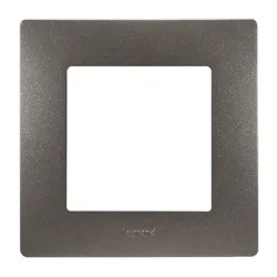 Рамка Legrand декоративна за ключове и контакти 1 модул, кафяво-сива, Niloe