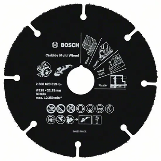 Диск Bosch карбиден за рязане универсален 125x22.23x1 мм, Carbide Multi Wheel