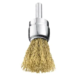 Четка SIT за бормашина  конусовидна, от стоманена тел с месинг, ф 15х22 мм, P10 Четка SIT за бормашина  конусовидна, от стоманена тел с месинг, ф 15х22 мм, P10